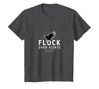 Flock Over Flirts: Starry Bird Squad Friendship Goals T-Shirt, Kids, Dark Heather Grey, 8 Years