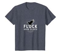 Flock Over Flirts: Starry Bird Squad Friendship Goals T-Shirt, Kids, Heather Blue, 8 Years