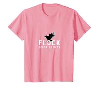 Flock Over Flirts: Starry Bird Squad Friendship Goals T-Shirt, Kids, Pink, 8 Years