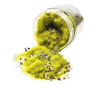Flock Scenery Materials DIY for Building Micro,Grass green 65x65mm | Realistic static grass with stones,resin material,easy to use,for model railway layouts,architectural sand table