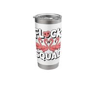 Flock Squad Pink Flamingo Tropical Bird Summer Group Stainless Steel Insulated Tumbler