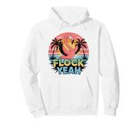 Flock Yeah Flamingo Tropical Sunset Beach Vibes Graphic Tee Pullover Hoodie