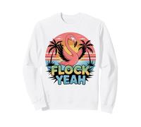 Flock Yeah Flamingo Tropical Sunset Beach Vibes Graphic Tee Sweatshirt