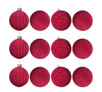 Flocked Christmas Balls, Versatile Holiday Decor, 12pcs, Flocked Christmas Balls Shatterproof, Seasonal Ball Decor, Easy To H-ang, For Winter Celebration Yard Farmhouse Living Room