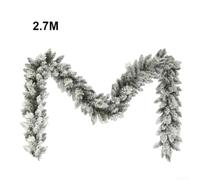Flocked Christmas Garland with Snowy Pine Needles and White Rattan Vine, | Artificial Snow Decor Swag for Front Door Staircase Holiday Decoration, Ornament for Home Party ( for pe