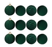 Flocked Christmas Ornaments | 2.3 Inch Balls For Tree Decorations | 12-Pack Shatterproof Baubles Holiday Decor, Farmhouse, Porch, Entryway, Modern Home, Yard