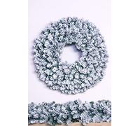 Flocked Extra Wide Arbor Vitae Wreaths 90cm | Christmas Tree World