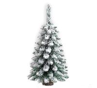Flocked for mini Christmas Tree 45cm Fake Snow Effect Decoration | Green PVC material, realistic pine needles, 45cm compact size, perfect for small spaces, festive holiday vibe