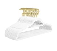 Flocked Hangers for Wardrobe Storage, Space Saving Design Ultra Thin Velvet Hangers with 360 Swivel Hooks, Non-Slip Velvet Surface Heavy Duty Hook