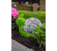 Decorative Snail Grass & Stone Effect Resin Garden Ornament Outdoor