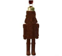 Flocked Nutcracker Ornament 10cm Plastic Christmas Decoration Handmade | Made of plastic and flannel displays detailed craftsmanship available in wine red khaki dark green and brown size