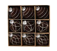 Flocked Ornaments | 9-Piece Elegant Christmas Decor,Garland Balls Ornaments Tree Decorations | for Window Garland Home Party Supplies Wedding Living Room Yard Porch Indoor Outdoor