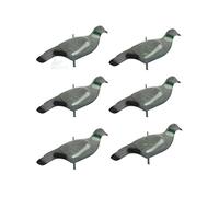Flocked Pigeon Decoys Shells x6 Pigeon Shooting Decoy Shells Including Pegs