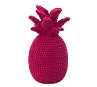 Flocked Pineapple Sculpture Modern Table Statue Ornament 9.3 Inch Soft Texture Decoration Velvet Coated Resin Statue Contemporary Display Decor