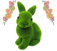Flocked Rabbit | Easter Flocking Rabbit Decorative Statue,Cute Cartoon Animal Figurine Art Interior Desk Bunny Ornaments, Large Easter Animal Sculpture for Living Room Home Decor