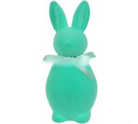 Flocked Standing Easter Bunny Statue with Bow Tie for Garden Yard Lawn Outdoor Art Decorative Rabbit Figure Spring Ornament 20cm(Green Large)