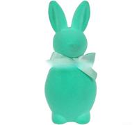 Flocked Standing Easter Bunny Statue with Bow Tie for Garden Yard Lawn Outdoor Art Decorative Rabbit Figure Spring Ornament 20cm(Green Small)