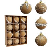 Flocked Velvet Christmas Tree Bauble 6cm 8cm Hand-Painted Festive Colors | Includes hanging loop for easy display Available in wine red dark green white for beige Hand-painted for unique holiday decor