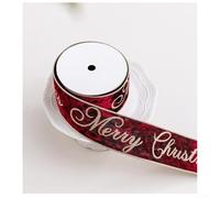 Flocked Velvet Ribbon with Single Sided Raised Texture for Christmas Tree and DIY Present Decoration, Soft Material for Holiday Craft Applications (B)