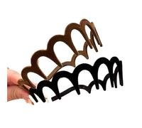 Flocking Plastic Teeth Headbands Winter Wavy Headband With Big Combs Non-slip Hair Bands For Women Accessories for Parties,Gatherings(Brown Black(2pcs))