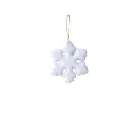 Flocking snowflake pendant for Christmas tree and window decoration, bringing a delicate winter look to holiday displays (15cm)