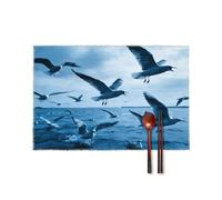 Flocks of Seagulls Follow The Wind. Placemats Set of 6,Decorating The Dining Table，Canvas Washable Table Mats，Wipe Clean Anti Slip Dining Table Place Mats for Party Kitchen Dining Decoration