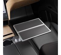 Flodable Car Desk Tray for Laptop, 360° Rotating Leather Cup Holder Table, Car Tray Laptop Desk Replace Steering Wheel Tray, for Tesla Model Y/3/S, Ford F150 Car Accessries for Men Women