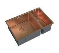Flode 1.5 Bowl 670x440mm Undermount Kitchen Sink & Waste Kit - Brushed Copper Stainless Steel 205mm Deep 90mm Waste Included