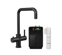 Flode 3-in-1 Instant Hot Water Kitchen Tap with Boiler & Filter - Matt Black Finish | Boiling, Hot & Cold Tap System