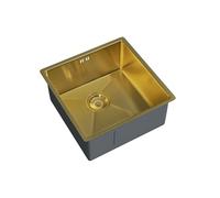 Kersin Elite Brushed Gold Undermounted 1 Bowl Sink (W) 440 X (L) 440mm