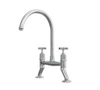 Flode Alton Crosshead Traditional Bridge Mixer Tap Chrome