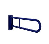 Flode Drop Down Grab Bar - Blue Wall Mounted Folding Support Rail for Disabled & Elderly Heavy Duty Bathroom Safety Grab Rail for Toilets & WCs