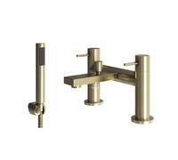 Flode Eslov | Bath Shower Mixer Tap | Includes Handset and Holder | Brushed Brass