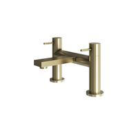 Flode Eslov Brushed Brass Bath Filler Tap - Modern Deck Mounted Bath Mixer