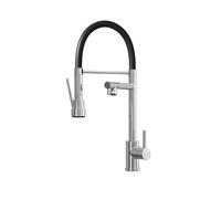 Flode Flexi Kitchen Sink Mixer Tap with Pull-Out Gel Hose - Chrome Mono Mixer Tap, High Pressure, Modern Deck Mounted Kitchen Tap