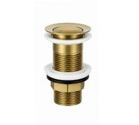 Flode Flip-Top Click-Clack Basin Waste - Brushed Brass - Stainless Steel - Unslotted - G1 1/4" Connection