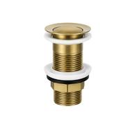 Flode Flip-Top Click-Clack Basin Waste - Brushed Brass - Stainless Steel - Unslotted - G1 1/4" Connection