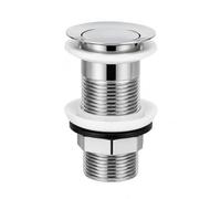 Flode Flip-Top Click-Clack Basin Waste - Chrome - Stainless Steel - Unslotted - G1 1/4" Connection