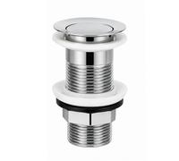 Flode Flip-Top Click-Clack Basin Waste - Chrome - Stainless Steel - Unslotted - G1 1/4" Connection