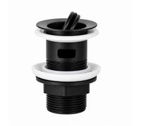 Flode Flip-Top Click-Clack Basin Waste - Matt Black - Stainless Steel - G1 1/4" Connection - Slotted Design