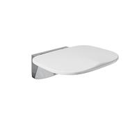 Flode Fold Down Shower Seat - Gloss White Wall Mounted Shower Seat Space Saving Folding Shower Chair for Disabled Elderly & Accessible Wet Rooms