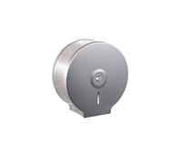 Flode Jumbo Toilet Roll Holder - Satin Steel Stainless Steel Wall Mounted Dispenser for Commercial & Home Bathrooms Durable & Easy Refill