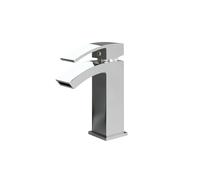 Flode KINLIN Mono Basin Mixer Tap - Chrome - Single Lever Bathroom Sink Tap - Contemporary Brass Basin Faucet - Deck Mounted