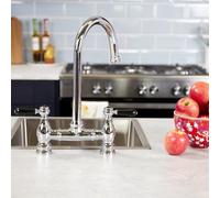 Flode Klas | 3 in 1 Instant Traditional Bridge Boiling Tap - Full Kit | Black Ceramic Levers | 3 in 1 Boiling Water tap with Tank & Filter - Instant hot Boiling Water in Your Kitchen (Chrome)