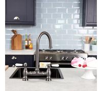 flöde klas | Traditional Bridge Style 3 in 1 Instant Boiling Tap | Whie Ceramic Levers | Instant hot Boiling Water in Your Kitchen (Gun Metal)