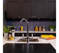 Flode Korsa Traditional Cruciform Style 3 In 1 Instant Boiling Tap White Ceramic Levers Polished Chrome Finish