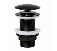 Flode Mushroom Push Button Click-Clack Basin Waste - Matt Black - Stainless Steel - Unslotted - G1 1/4"