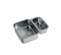 Flode Nur Polished 1.5 Bowl Stainless Steel Undermount Sink - Supplied with Chrome Basket Waste