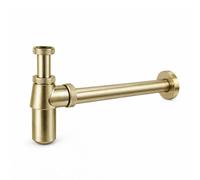 Flode Porto Traditional-Style Adjustable Bottle Trap, Brushed Brass, 32mm, Basin Waste, Compression Type