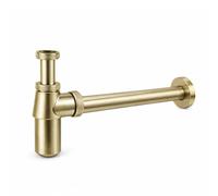 Flode Porto Traditional-Style Adjustable Bottle Trap, Brushed Brass, 32mm, Basin Waste, Compression Type